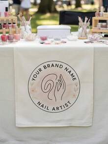 Custom Logo Booth Table Runner | Personalized Linen Or Canvas Table Runner, Suitable For Craft Fairs, Farmers Markets And Small Business Displays - Multicolor - View 7