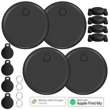 2 / 4 Packs Smart Item Locator Tag, White & Black BT Key Finder, Dual Compatible With Apple Find My And Find Hub, Wireless Anti-Lost Alert Tracker For Keys, Wallet, Suitcase, Bags & Pets, Dustproof Design, Built-In Speaker, Replaceable Battery - ET-multicolor - View 13