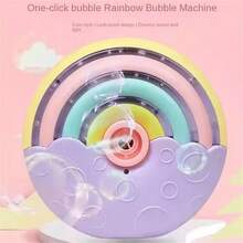 Creative Rainbow Eggshell Electric Bubble Machine, Compact Round Body Anti-Collision, Fully Automatic Bubble Output With Soft Color Matching, Suitable For Baby Home Play, Park Walks, Beach Outings, Ideal Gift For Children's Day, Birthday, Portable Bubble Toy For 3+ Boys And Girls - Multicolor - View 4
