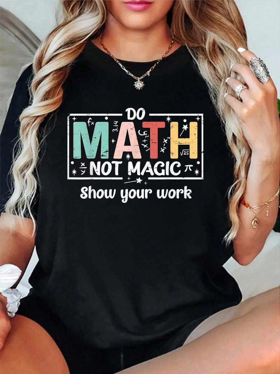 100% Cotton Math Is Tough But So Are You Back To School Math Teacher T-Shirt - Black 7 - View 1