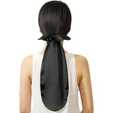 Faux Silk Long Bonnet Satin Hair Scrunchie & Hair Cap Set, Long Hair Protective Sleep Cap Hair Care Bag, Home Long Tail Style Sleep Cap - Long Tail Hair Bag - View 6