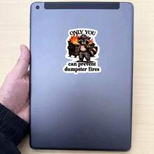 Only You Can Prevent Trash Can Fires Funny Raccoon Sticker, Chaos Control Humorous Design, Suitable For Laptops, Notebooks, Water Bottles, Journals, Lockers, Perfect Gift For Students, Office Workers, Teachers, Creative People And Everyday Problem Solvers - Multicolor - View 6