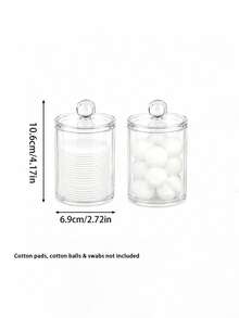 1/2/3 Packs Clear Vanity Storage Jars With Marble-Look Silicone Tray, Hair Accessory Containers For Hair Ties, Hair Clips, Bracelets And Jewelry, Decorative Bathroom Countertop And Dressing Table Organizer For Small Accessories - Multicolor - View 10