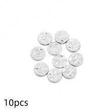 10pcs Stainless Steel French Embossed Bracelet Pendants - Nordic Style Charms For DIY Jewelry Crafting, Bracelet Pendant, Stainless Steel, French Embossed, Single Hole - Multicolor - View 16