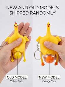 Prank Chicken Stress Relief Decor, Squeeze Out Egg Funny Novelty Stress Relief Accessory, Humorous Toy, Suitable For Birthday, Graduation Season, Halloween Party And Office Use Funny Gift - Yellow - View 8