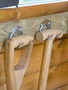 1Set Hanger, Garage Storage Hook Double Hook Style Hook, Garden Garage Tool Storage Rack, Garage Supplies, Heavy Duty Garden Tool Rack - Silver - View 1