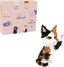 Larcele Micro Animal Bloques de Construcción Set, Mini Kit de Juguete de Ladrillos de Construcción de Bricolaje 1191 Piezas KLJM-05 (Gato, Modelo 1979) - Gato Scottish Fold - Ver 9