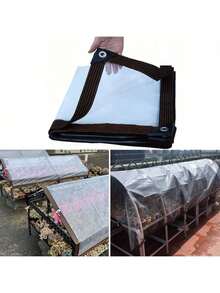 1pc Thickened Waterproof Transparent Tarp - Windproof Garden Transparent Polyethylene Tarp With Grommets, Suitable For Snow Protection, PVC Tarp For Winter Window Protection And Winter Snow And Water Protection. Greenhouse, Awning. - A - View 10