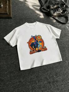 Men's T-Shirt With A Witch And Horses Print On A Full Moon, Festive Mexican Halloween Style, Whimsical Design With Glittery Pumpkins, Ideal For Fall Parties, Day Of The Dead, And More. - 白色 - 查看 2