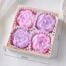 4pcs Handmade Rose Scented Candles, Handmade Bouquet Design, Women's Gift, Home Decor, Aromatherapy, Suitable For Christmas, Thanksgiving, Valentine's Day, Birthday And Other Holidays, Perfect Gift For Mother, Sister, Child, Lover, Friend And Family - Multicolor - View 7