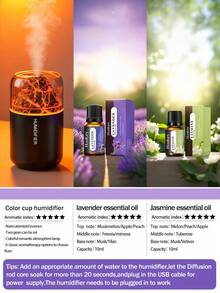 Volcanic Rock Effect Humidifier & Essential Oil Diffuser, With Color-Changing Ambient Light, Quiet Air Humidifier For Home, Bedroom, Bathroom, Hotel, Office, Home Decor Gift, High-End Aesthetic Home Decoration - Cylindrical - View 18