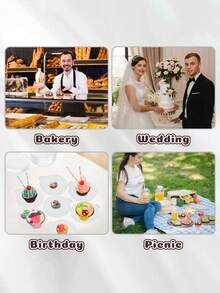 100入白色迷你圓形蛋糕紙墊，一次性加厚防油慕斯底墊，小蛋糕襯墊，適用於甜點、馬卡龍、餅乾、巴斯克起司蛋糕，適合DIY居家烘焙、生日、婚禮、下午茶、甜點桌、派對、商業用途 - 白色 - 查看 7