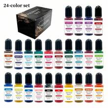 10ml 24色水性樹脂顏料，適用於混凝土、水泥、砂漿、填縫劑、石膏、水性漆、Jesmonite、灰泥 - Water-Based Pigment - 查看 10