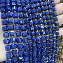 1 Strand 6/8/10MM Natural Faceted Stone Square Lapis Lazuli Loose Spacer Beads For Jewelry DIY Making Bracelet Accessories - Multicolor - View 4