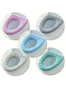 1/2/4pcs Universal Thick Plush Toilet Seat Cover, Soft And Comfortable, Washable, Pumpkin Patterned Toilet Seat Cushion - Multicolor - View 2