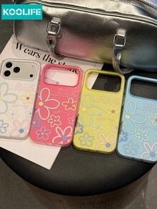 KOOLIFE 1 buah Casing Ponsel Motif Bunga Garis Luar Warna Macaron Biru Muda, Dengan Bingkai Kamera Warna Kontras dan Cetakan Teks Musim Semi, Cangkang Pelindung Anti Guncangan TPU+PC, Gaya Musim Semi Minimalis Lembut, Perlindungan Lensa Tahan Aus, Casing Ponsel Hadiah, Untuk iPhone 18pro/18pro Max/17/17pro/17promax/16/15/14/13 - Bunga grafiti biru - View 6