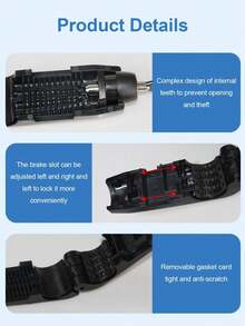 Universal Motorcycle Throttle Lock, Portable 3-Hole Handlebar Lock, Suitable For Scooters, Electric Bicycles, Lightweight Motorcycles, Anti-Theft Clamp, Integrated Brake Handle, Black Adjustable Clamping Device - A - View 6