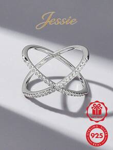 Cubic Zirconia Decor Silver Wedding Band For Women Bridal Wedding Fine Jewelry - Silver - View 1