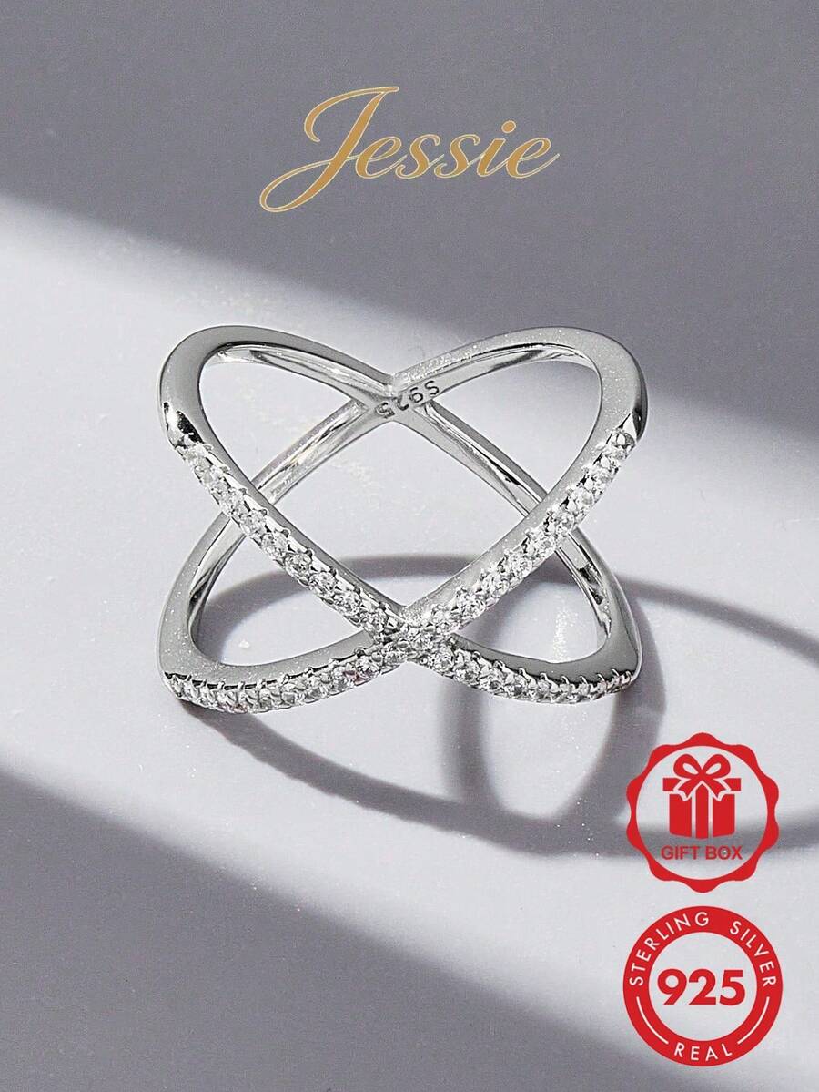 Cubic Zirconia Decor Silver Wedding Band For Women Bridal Wedding Fine Jewelry - Silver - View 1