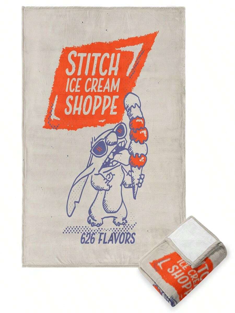 Lilo And Stitch Silk Touch Throw Blanket,Ice Cream Shoppe - 白色 - 查看 1