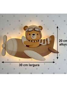Decorative Kit Featuring A Beige Illuminated Aviator Teddy Bear. - 米色泰迪熊 - 查看 3