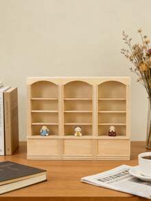 1件 23cm 娃娃屋迷你三層開放式展示架，清新INS風 1:12 豪華娃娃屋迷你配件，多格分層展示書架，書房/客廳場景道具，適用於娃娃屋復古書房、牆面展示區、歐式鄉村場景、收藏收納展示角色扮演，適用於娃娃屋書房客廳場景、迷你場景攝影 - 彩色 - 查看 6