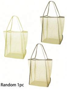 1pc Beach Tote Bag, Extra Large Beach Bag, Foldable Large Children's Storage Bag For Shells, Clothes And Towels During Beach Play (Lightweight Mesh Material, Do Not Place Too Many Heavy Items Other Than Beach Clothes, Not Suitable For Use As Backpack Or Shopping Bag) - Multicolor - View 9