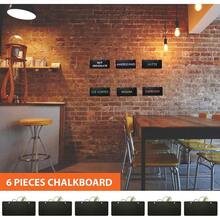 Vintage Rustic Chalkboard Hanging Signs 6 Pack, Erasable Wood Rectangle Blackboard Memo Message Display For Wedding Bar Restaurant Kitchen Pantry Wall Decor, Small Chalkboard Plaque For Menu Reminder, Rustic Wooden Chalkboard Sign For Home Decoration - Default - View 5