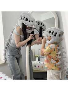 1 buah Topi Boneka Kepala Kerangka Dinosaurus, Kostum Boneka Kerangka yang Serasi, Hadiah Ulang Tahun yang Menyenangkan untuk Anak-anak dan Pacar - MultiWarna - View 5