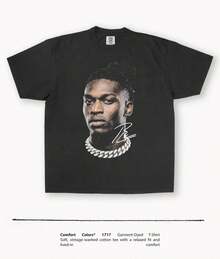 Camiseta Gráfica Rafael Leão – [Género] Camiseta Streetwear Autografiada – Camiseta Unisex de Algodón Premium -  1717 - Negro - Ver 1