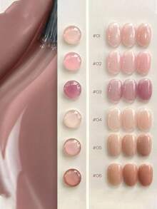 15ml Icy Transparent Nude Nail Polish Gel, 2026 New Solid Color Base Color, Versatile Commute Jade Nude Nail Polish Dedicated Gel - Multicolor - View 1