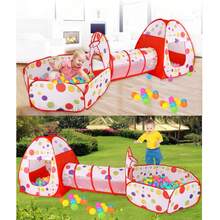 Rotes Polka-Dot-Thema 3-in-1 Kinderzelt | Realistisches Spielhaus-Design tragbares Kinder-Spielzelt, geeignet für Innen- und Außenunterhaltung, fantasievolles Spiel, Spielzeug und Geschenke | Faltbares Spielhaus + Aufbewahrungstasche für Jungen und Mädchen, bestes Kinder-Urlaubs- und Geburtstagsgeschenk (Rot) - Rot - Übersicht 5