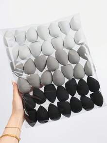 3/5/10/15/20/30/50pcs Mini Random Color & Shape Makeup Sponges, Foundation Puffs Compatible With Liquid Foundation, Cream Foundation, Loose Powder, Multi-Color Makeup Sponges, Latex-Free Dry & Wet Dual-Use Foundation Puffs, Suitable For All Skin Types - Multicolor - View 1