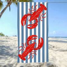1pc Ultra Soft Lobster Pattern Beach Towel For Beach Pool Party - Vacation Beach Accessory Beach Blanket Pool Towel - Multicolor - View 6