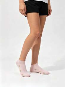 5 Pairs Women's Elegant Floral Print Short Socks, Non-Slip, Suitable For Spring And Autumn, Fun Socks - Multicolor - View 4