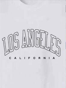 Men's Letter Print T-Shirt - White - View 7