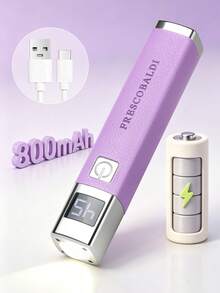 1件迷你可充電UV LED美甲燈，適用於凝膠美甲，快速乾燥美甲固化機 UV LED凝膠指甲油烘乾機 美甲工具 可充電美甲沙龍設備 - 紫丁香色 - 查看 7