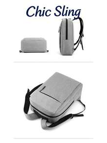 SHILAN Men's Business Minimalist 3 PiecesBackpack Set, 15.6-Inch Waterproof Laptop Backpack For Commuting, Crossbody Mini Bag & Storage Pencil Case Combo - Multicolor - View 3