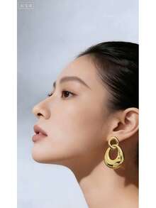 6/18PCS Fashion Women's Jewelry Set, Fashionable Minimalist Exaggerated Asymmetrical Earrings, Elegant Versatile Suitable For Women's Vacation, Travel, Casual Wear - Gold - View 8