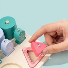 1 Set Baby Fishing Shape Puzzle Toy, Geometric Shape Color Sorting Hand-Eye Coordination Training Wooden Educational Toy - Multicolor - View 8