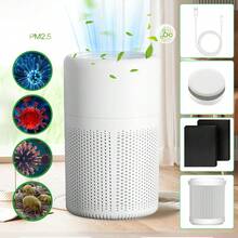 1pc Desktop Small Air Purifier For Home & Office, 3-Stage HEPA Filtration Ultra Quiet Air Cleaner, Captures Pet Hair Smoke Pollen Dust Odor Elimination For Smokers & Allergy Sufferers - White - View 1