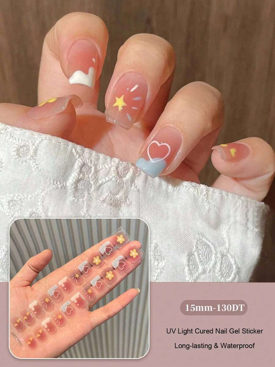 Stiker Kuku Kaki Gel Semi-Kering Musim Panas Terbaru, Desain Berkilau, Stok Tersedia Grosir, Tahan Air dan Tahan Lama
