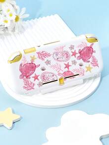 New Switch 2 (2025) Game Accessories, 1pc Pink Turtle Star Ocean Pattern Storage Bag For Charger And Data Cable, Compatible With Switch/Switch 2 Protective Case, Compatible With Switch 2/Switch OLED/Switch NS Battery Version Game Console Storage Bag/Protective Case, Card Box, Dust Cover, Dock, Built-In Stand, Can Store 10 Game Cards, Portable Travel, Anti-Drop Anti-Pressure Game Cartridge Box Controller Bag Accessory - Multicolor - View 4
