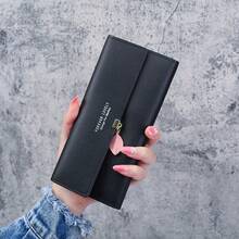 新款女款長夾，學生零錢包，時尚百搭多格大容量卡夾 - 彩色 - 查看 9
