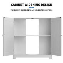 Under-Sink Cabinet With 2 Doors And Adjustable Shelves, Bathroom Cabinet With Pedestal Sink For Storing Shower Accessories, White - Under Sink Storage Cabinet - View 4