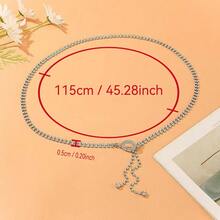 Gold Waist Chain, Fashionable Multi-Layer Rhinestone Long Tassel Waist Chain - A - View 2
