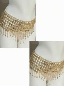 Coin Belly Dance Hip Scarf Waist Belt, Vintage Fashion Minimalist Tassel Pendant Waist Chain, Women's Belly Dance Waist Chain, Belly Dance Coin Skirt Chain Waist Belt, Belly Dance Costume Accessories, Tassel Coin Decorated Waist Belt, Vacation, Party, Belly Dance Costume, Personalized Gift, Autumn, Halloween - Multicolor - View 18