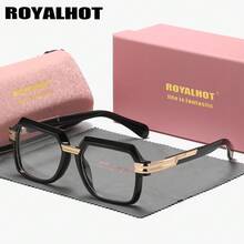 RoyalHot 1 Piece Unisex Preppy Full Frame Plano Glasses Fashionable And Versatile Style Square Frame Plano Glasses - Clear - View 1