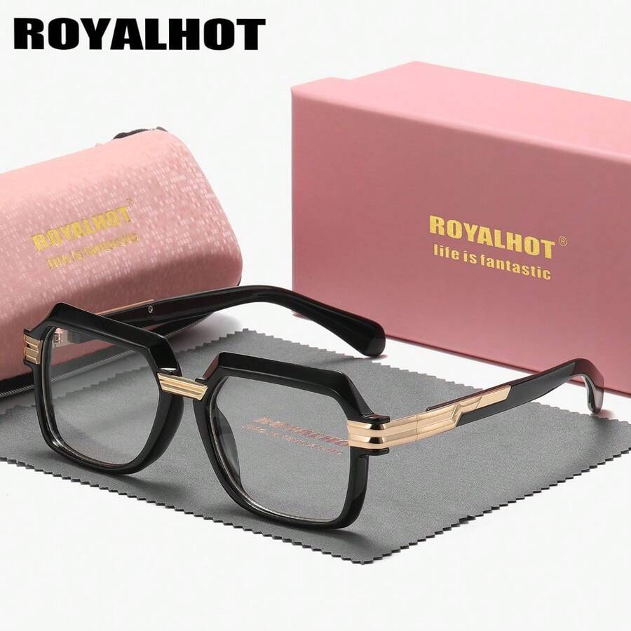 RoyalHot 1 Piece Unisex Preppy Full Frame Plano Glasses Fashionable And Versatile Style Square Frame Plano Glasses - Clear - View 1