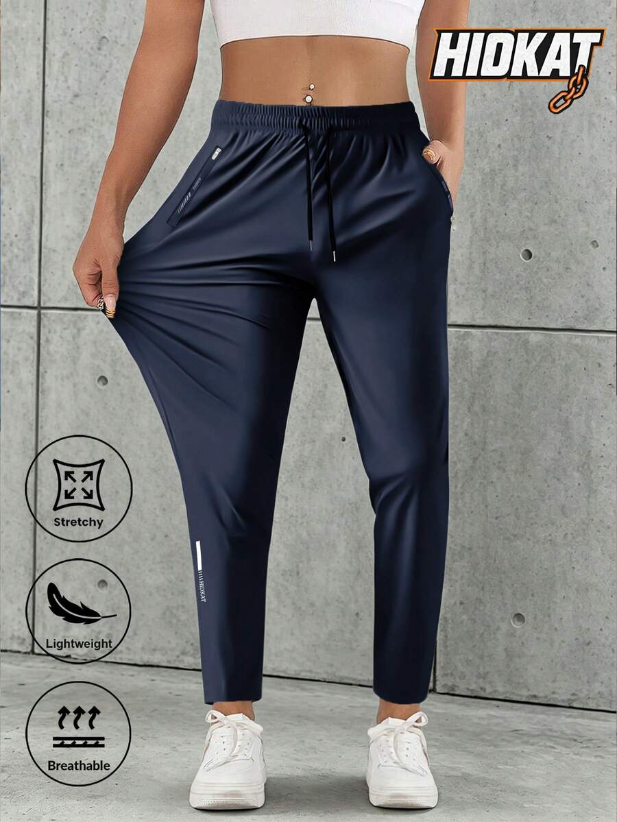 Women'S Casual Pants With Zipper Pockets & Adjustable Drawstring Waist Lightweight Straight-Leg Joggers Walking, Outdoor - Spring/Summer/Fall Sports